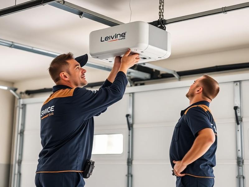 Garage Door Webster professional installation team mounting a new contemporary garage door in Webster, MA